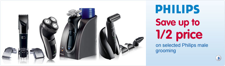 Save up to 1/2 price on selected Philips male grooming